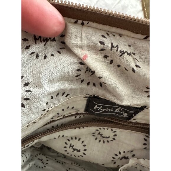 Myra Bag Sand Weaver Shoulder Purse Upcycled Canvas & Aged Leather Boho western - Picture 11 of 15